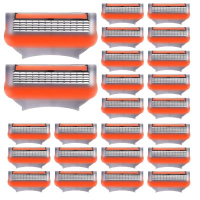 24Pcs Razor Blades for Men Compatible with Fusion 5 Razors,5 Layer Premium Stainless Steel Refills,High Performance Mens Blades for a Close & Comfortable Shave,Durable & Sharp Replacement Blades (24)