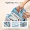 180 lay Flat Makeup Bag for Women, Large Capacity Waterproof Machine Washable Open Flat Toiletry with 5 Divider and Handle for Travels & Daily (Black) view 2