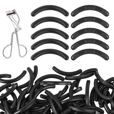 200 Pcs Eyelash Curler Refills for Tweezerman, High Elasticity Silicone Replacement Pads, Gentle & Safe, Black (Eyelash Curler Not Included)