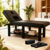 2000lbs Massage Table with Headrest, 75" L31" W21" H PU Leather Meatal Frame Massage Bed, Adjustable Spa Facial Bed for Beauty Makeup,WaxingT& Tattoo, Black view 1