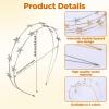 2 PCS Star Headbands for Women Gold & Silver Metal Double Layer Star Headband Silver Bridal Wedding Crown Headband Double Row Five-Pointed Glitter Stars Headpiece Elastic Hair Hoop for Women Tiara view 3