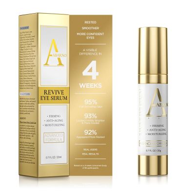 Abarno Hydrating Eye Serum for Dark Circles and Puffiness  Caffeine, Retinol, Niacinamide, Peptides  Anti-Wrinkle, Firming, Smooths Fine Lines  Under Eye Treatment  0.7 fl. oz