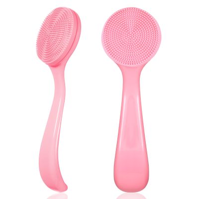 2 Pack Silicone Manual Cleansing Brush Skin Friendly Face Cleaner Brush Exfoliator Cleanser Soft Brushes Waterproof Face Scrubber Exfoliating Brushes for Blackheads Makeup Removal