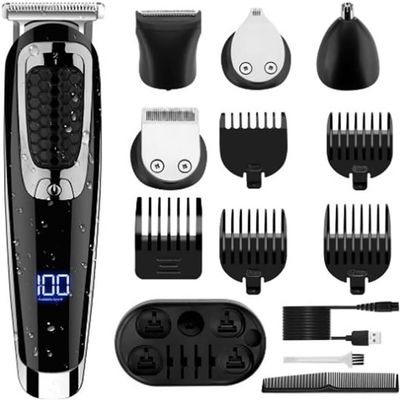 YHNNH Men's Professional Hair Clipper, Wet and Dry Trimmer, Beard, Face and Body Set