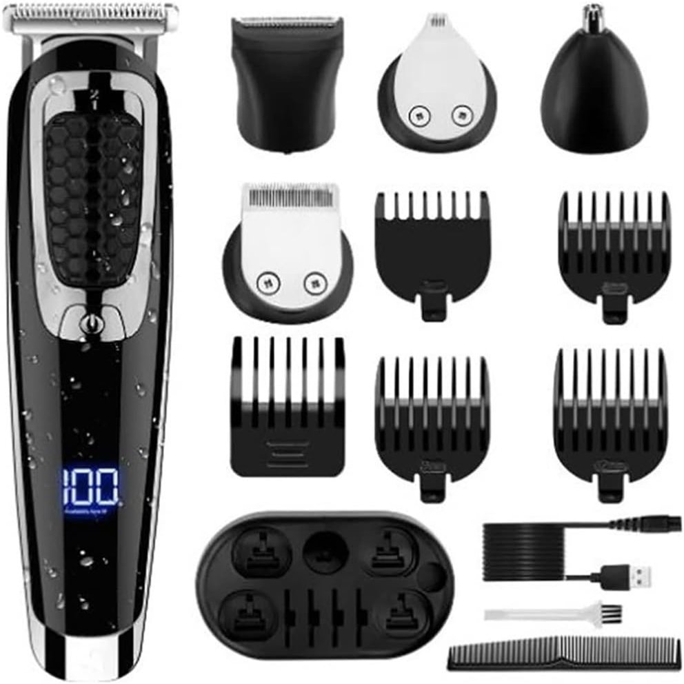 YHNNH Men's Professional Hair Clipper, Wet and Dry Trimmer, Beard, Face and Body Set