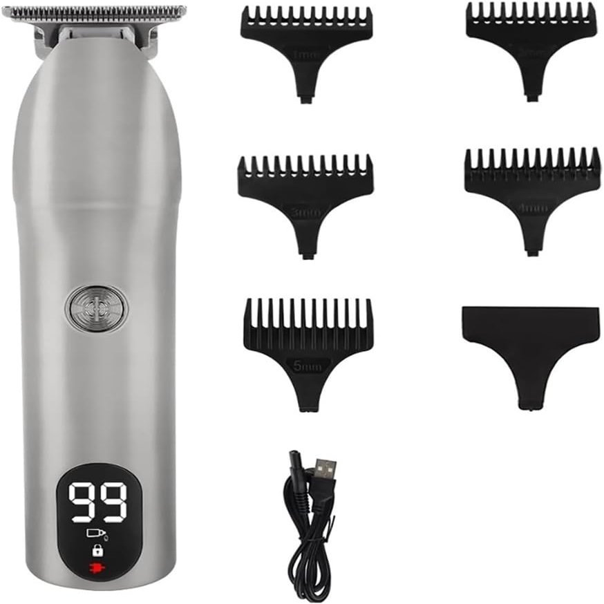 YHNNH Men's Professional Hair Clipper, Wireless LCD Screen Trimmer, Beard, Rechargeable