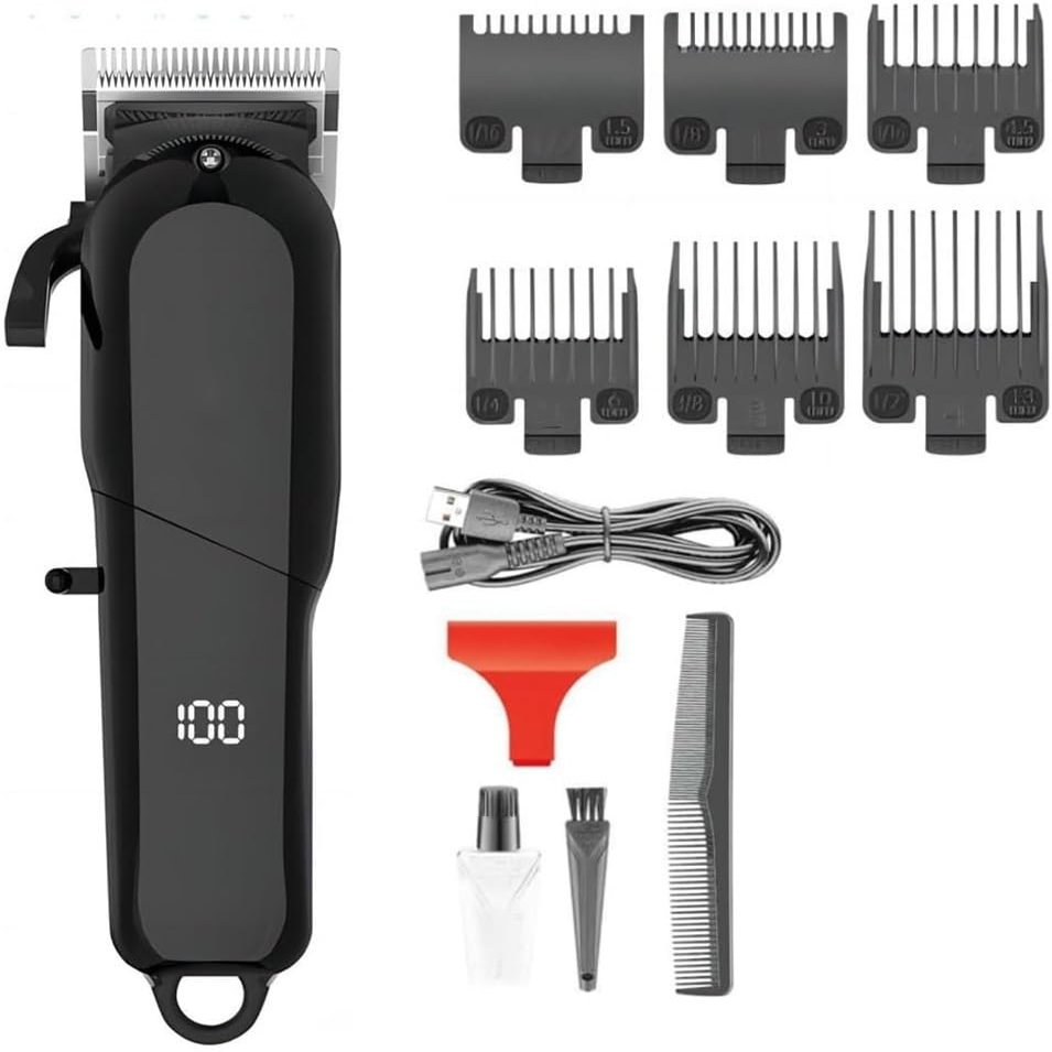 YHNNH Professional Hair Clippers for Men, Clipper Cordless Cutting Machine Adjustable Barber Trimmer Digital Display for