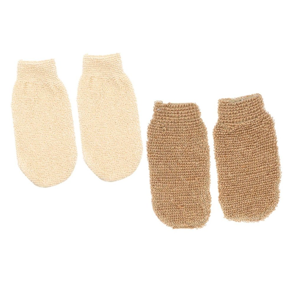 Wakauto 4Pcs Exfoliating Bath Shower Gloves for Body Scrub and Dead Skin Removal Strong Cleaning Friction Promotes Bathing Mitts for Deep Cleansing and Comfortable Massage
