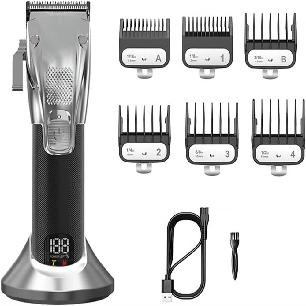 YHNNH Professional Hair Clippers for Men, Adjustable Barber Electric Clipper LCD Display Trimmer Beard Haircut Machine Rechargeable
