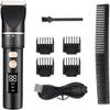 YHNNH Professional Hair Clippers for Men, Cordless Powerful Hair Clipper Barber Adjustable Trimmer LED Electric Cutter Machine Rechargeable Haircut view 1