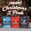Ballboyz Christmas Face and Body Scrub Kit: Natural and Powerful Cleansing for Athletes - Variety 3 Pack (Snow Storm, Santa's Beach, Christmas Coal) view 2