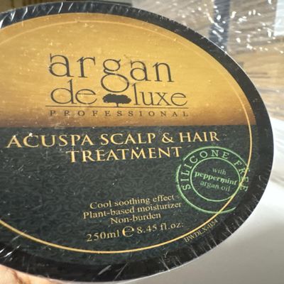 Argan de Professional Acuspa Scalp & Hair Treatment, Cooling Effect Plant-Based Moisturizer, Silicone Free, 250ml
