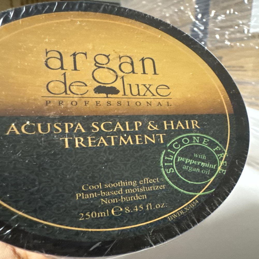 Argan de Professional Acuspa Scalp & Hair Treatment, Cooling Effect Plant-Based Moisturizer, Silicone Free, 250ml