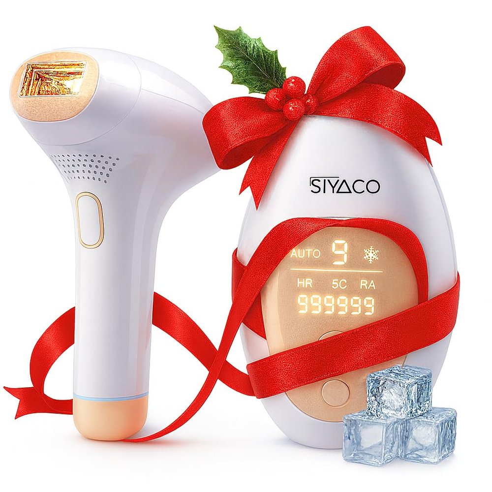SIYACO Laser Hair Removal Device, 03 Heads at-Home IPL Hair Removal for Women & Men - Safe 45F Ice-Cooling Contact for Painless & Long-Lasting Results, 86% Hair Reduction in 3 Weeks for Full Body