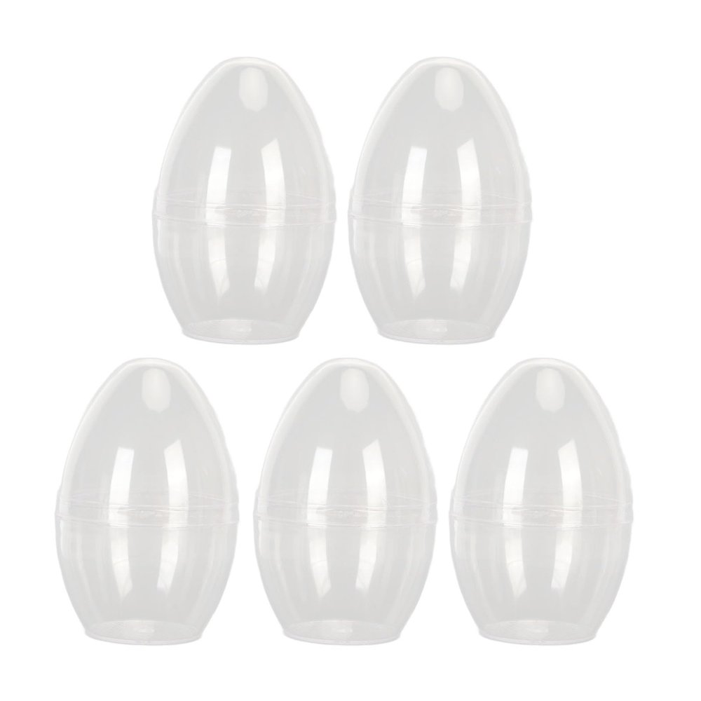 Pilipane Egg Shaped Makeup Sponge Case Transparent Plastic Storage Container for Makeup Artists and Women Portable Cute Sponge Blender Holder 5pcs 2 x 3in