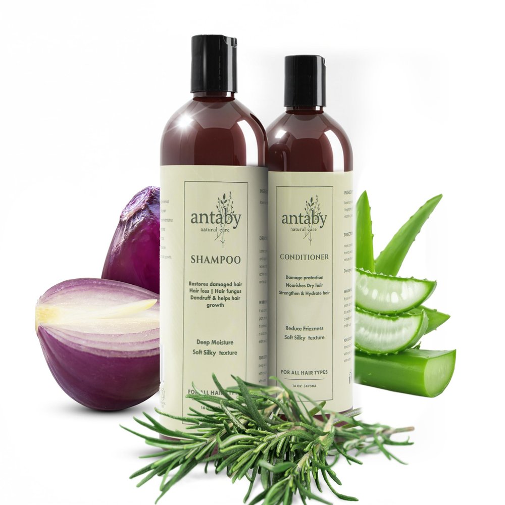 Antaby Natural Care Botanical Hair System Shampoo & Hair Conditioner for Women and Men Gentle SulfateFree Hair Shampoo + Conditioner for Dry Hair for Damaged Hair Repair and Color Treated