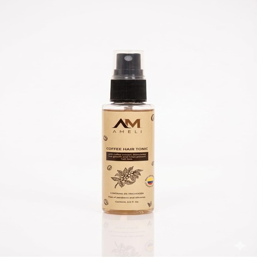 AMELI Coffee Hair Growth Tonic  Stimulates Regrowth & Reduces Hair Loss  Colombian Coffee & Caffeine Scalp Treatment  Paraben & Silicone Free  Overnight Formula  2 fl oz