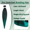Ombre Green Pre Stretched Braiding Hair 20 inch 8 Packs 1B/Green# view 2
