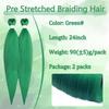 Braiding Hair Pre Stretched Green Braiding Hair for Braids 24 inch 2 Packs view 2