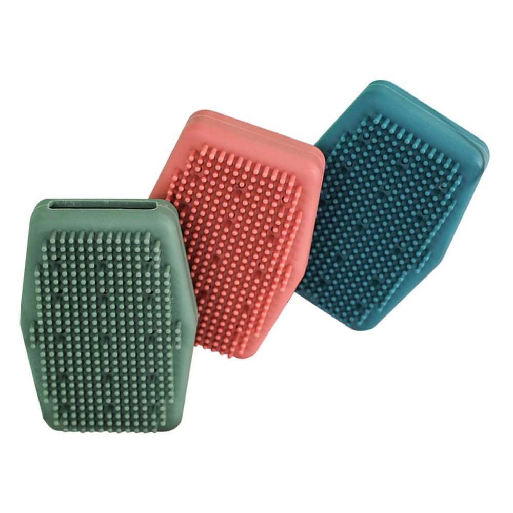 Alipis 3 Pcs Silicone Bath Body Brushes Flexible Exfoliator Cleaning Tools with Soap Insert for Deep Pore Cleansing Back Scrubber Food-Grade Material for Shower Spa