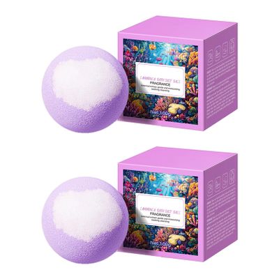 Jan Jean 2-Pack Fruit Scented Bath Bombs, Moisturizing Fizzies with Shea & Cocoa Butter for Luxurious Bubble Bath, Spa & Gift Set Lavender One Size
