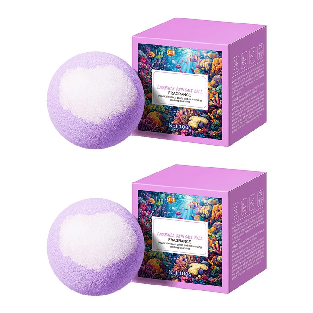 Jan Jean 2-Pack Fruit Scented Bath Bombs, Moisturizing Fizzies with Shea & Cocoa Butter for Luxurious Bubble Bath, Spa & Gift Set Lavender One Size