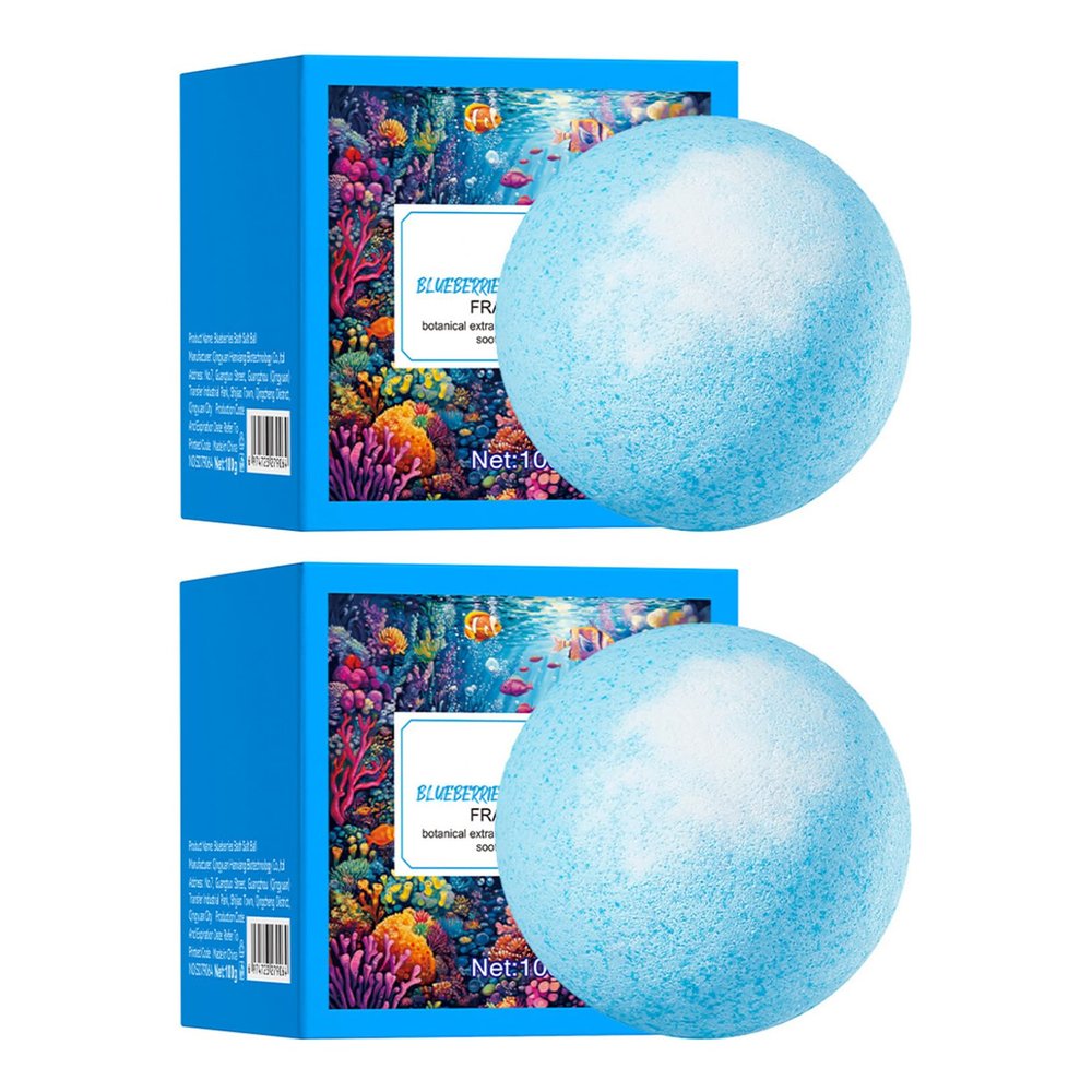 ACSUSS Fruit Scented Bath Bombs 2-Pack, Fizzy Moisturizing Bath Soak for Women & Men, Perfect for Bubble Bath, Spa & Gift Ideas Blueberry One Size