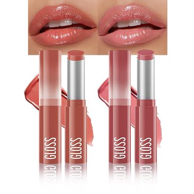 2Pcs Pink Honey Tinted Lip Stain Lip Balm Lip Gloss Lipstick, Sheer Hydrating Lip Stains Tint, Moisturizing Lip Color for All Skin Tones, Nourishing Lip Balm with a Hint of Natural Black Cherry