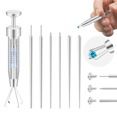 Accirrch Upgraded Anti-slip Piercing Taper Ball Grabber Tool for Changing Jewelry - 16G 18G Stainless Steel Threadless/Threaded Insertion Pin, Hypoallergenic Nickel-free Lead-free Body Piercing Kit