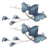 Zerodeko 2pcs Double Butterfly Hair Clips with Blue Tassels Metal Decorative Hair Pins for Women Elegant Accessories for Daily Wear and Special Occasions view 1