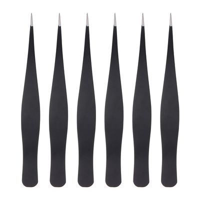 Cabilock 6pcs Stainless Steel Eyelash Tweezers for Makeup Eyelash Grafting Beauty Grooming Tools with Balanced Design for Precise False Lash Application and Removal