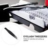 Cabilock 6pcs Stainless Steel Eyelash Tweezers for Makeup Eyelash Grafting Beauty Grooming Tools with Balanced Design for Precise False Lash Application and Removal view 3