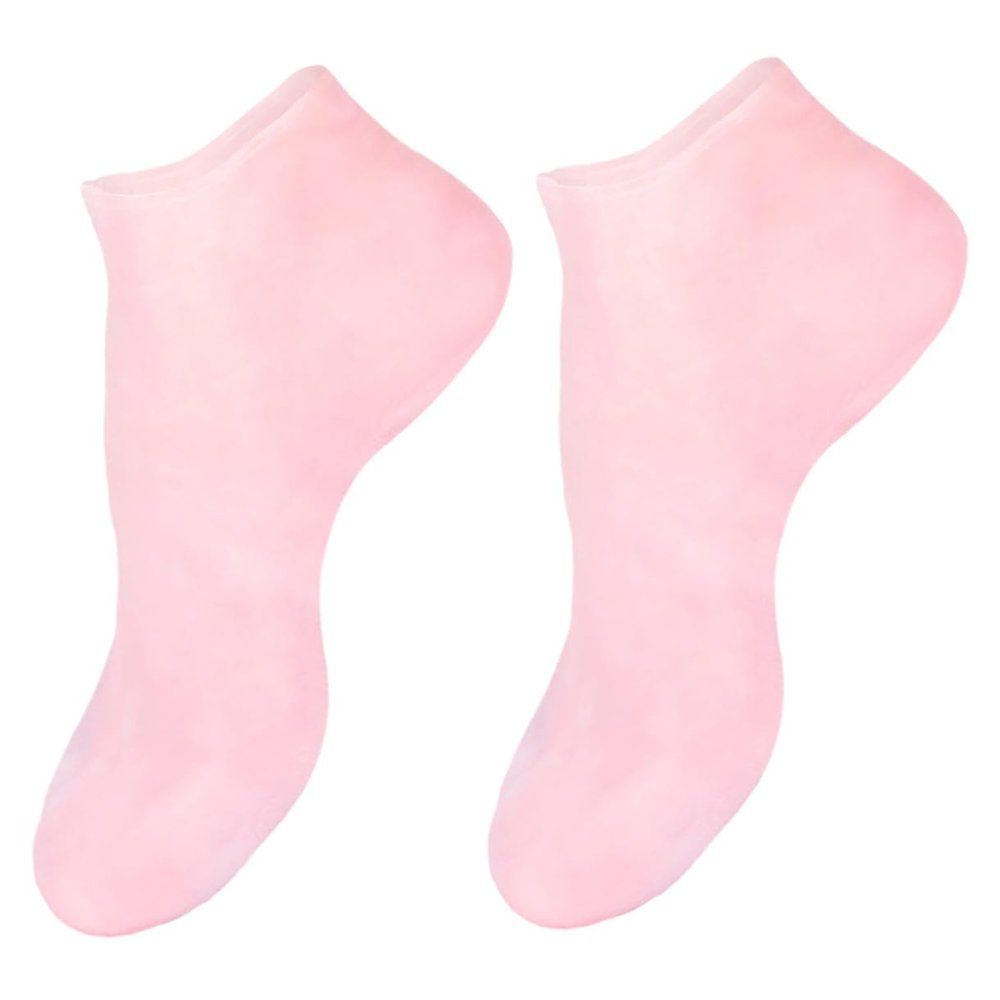 Cabilock Sebs Moisturizing Foot Skin Socks for Cracked Heels Protective Soft Cushioning Socks Rejuvenate Feet with Anti-flaking Care for Women Pink