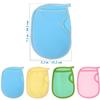 Cabilock 4Pcs Portable Exfoliating Bath Gloves for Body Scrubbing and Dead Skin Removal Skin-friendly Shower Mitts in Blue Pink Green Yellow for Deep Cleansing and Smooth Soft Skin view 3