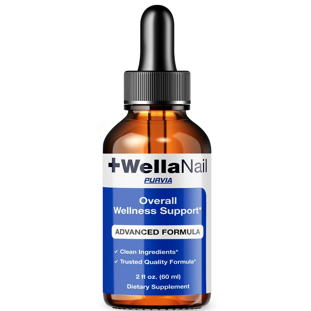 WellaNail Drops, Wella Nail Care Liquid Supplement Advanced Maximum Extra Strength Formula Clear Toenail Hydration Drop, Premium Natural Ingredients Foot & Cuticle Support for Healthy Appearance (2oz)
