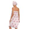 KEEPREAL Women's Spa Towel Wrap Set of 3, Pink Bow Bathrobe Shower Bath Body Wrap with Adjustable Closure#382 view 2