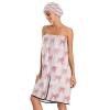KEEPREAL Women's Spa Towel Wrap Set of 3, Pink Bow Bathrobe Shower Bath Body Wrap with Adjustable Closure#382 view 3