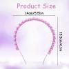 2 PCS White Purple Pearl Headband for Girls 6.1" Purple White Artificial Pearl Hairband Small Faux Cute Fancy Pearls Head Band Elegant Dainty Pearls Bridal Hair Hoop Headpieces for Women Wedding Party view 2