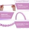 2 PCS White Purple Pearl Headband for Girls 6.1" Purple White Artificial Pearl Hairband Small Faux Cute Fancy Pearls Head Band Elegant Dainty Pearls Bridal Hair Hoop Headpieces for Women Wedding Party view 3