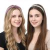 2 PCS White Purple Pearl Headband for Girls 6.1" Purple White Artificial Pearl Hairband Small Faux Cute Fancy Pearls Head Band Elegant Dainty Pearls Bridal Hair Hoop Headpieces for Women Wedding Party view 4