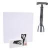 TOVINANNA Extended Handle Manual Shaver with Stand Double Edge Beard Shaving Razor for Men Comfortable Grip Hand Razor for Precise Skin-safe Facial and Body Hair Removal view 1
