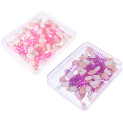 BAZEITFLOW 100pcs Double-ended Eyeshadow Sponge Applicators Non-latex Cosmetic Makeup Brushes for Precise Eye Shadow Application Portable Disposable Eye Brushes for Travel Daily Use Weddings