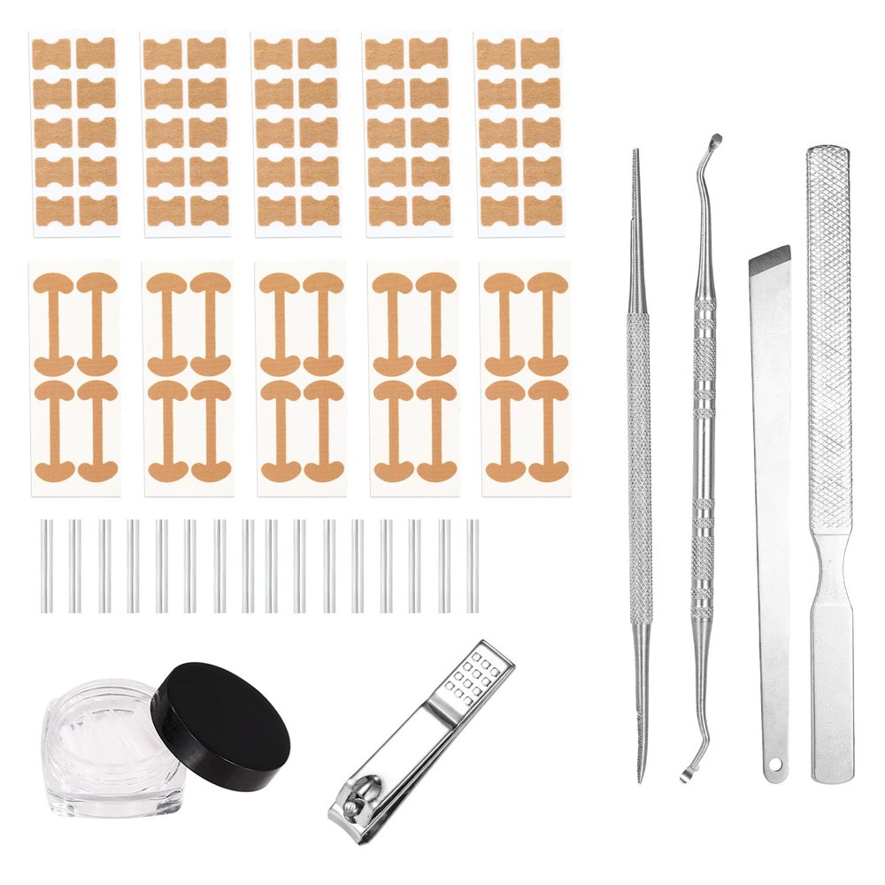 Ingrown Toenail Removal Set, Professional Ingrown Toenails Corrector Pedicure Tool with Strips Clippers File & Trimmer Nail Pedicure Tools for Home Use