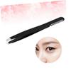 DEARMAMY Black Stainless Steel Eyebrow Tweezer with Brush Comb Lightweight Precision Eyelashes Extension Tweezers for Professional and Personal Use Stable Balanced Design for Unwanted Hair view 3