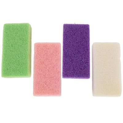 Zerodeko 4PCS Natural Pumice Foot Care Scrapers for Men and Women Dead Skin Callus Remover Stones with Smooth Edges Pedicure Tools for Foot Rubbing and Exfoliating Random Color Random Color