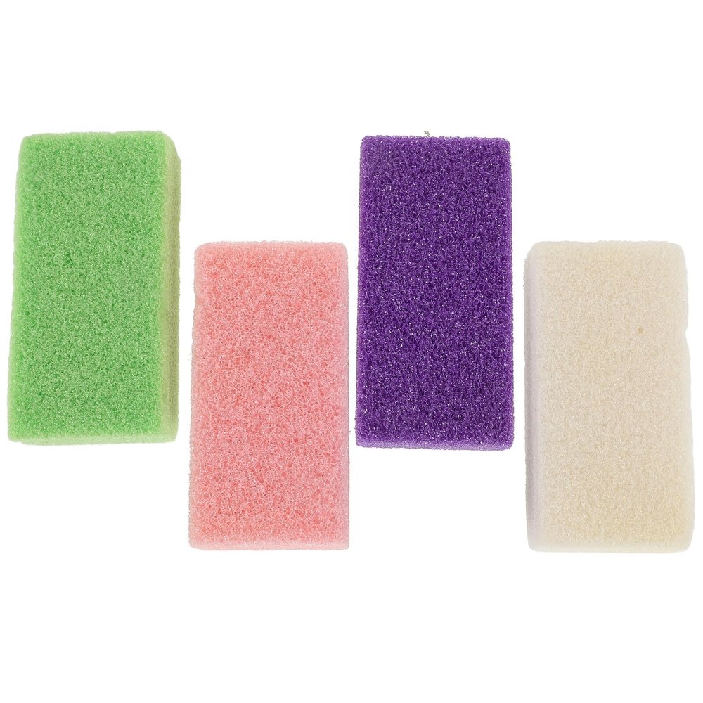 Zerodeko 4PCS Natural Pumice Foot Care Scrapers for Men and Women Dead Skin Callus Remover Stones with Smooth Edges Pedicure Tools for Foot Rubbing and Exfoliating Random Color Random Color