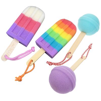 Cabilock 4Pcs Colorful Bath Sponge Lightweight Bath Sponges with Soft Foam for Newborn Showering and Gentle Exfoliating Easy to Store and Carry Random Color