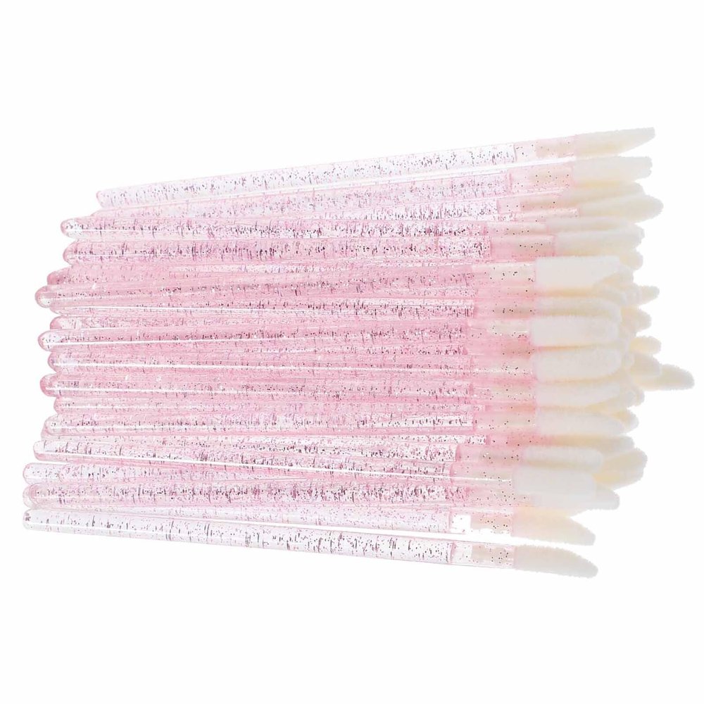 LOORGVEL 250pcs Pink Lip Brush Applicators Ergonomic Lip Gloss Stick for Precise Makeup Application Compact Portable Lipstick Applicator Wands for Women and Professionals