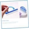 BAZEITFLOW 6pcs Fingernail Cleaning Brushes Wear-resistant Bristles Nail Scrubber for Manicure and Pedicure Hand and Foot Treatment Blue Tone view 2