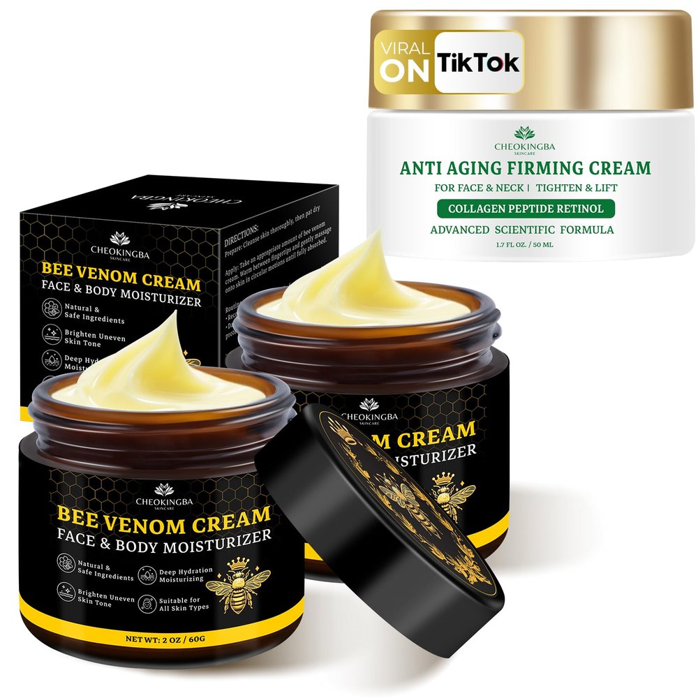 2PCS Bee Venom Comprehensive Cream + Tighten & Lift Neck Cream | Dual Firming & Anti-Aging Skincare Set